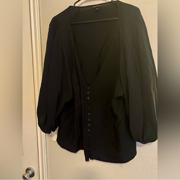 Torrid Black V-Neck Button Down Top - Size 3X - Fits 2-3X- Like New! - Picture 6 of 8
